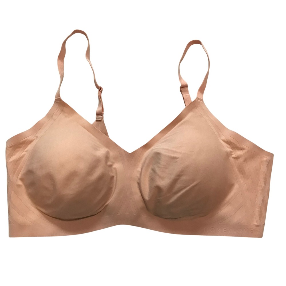 HONEYLOVE Comfort Lift Bra XL Seamless Wirefree Adjustable Strap Front Clasp